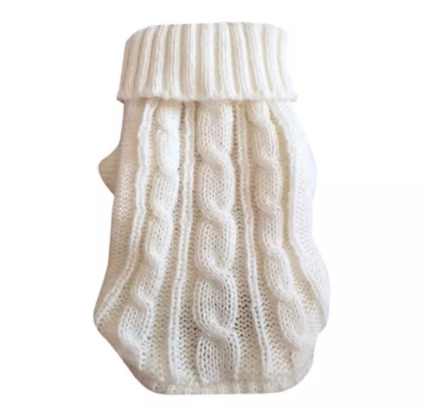White Knitted Turtle Neck